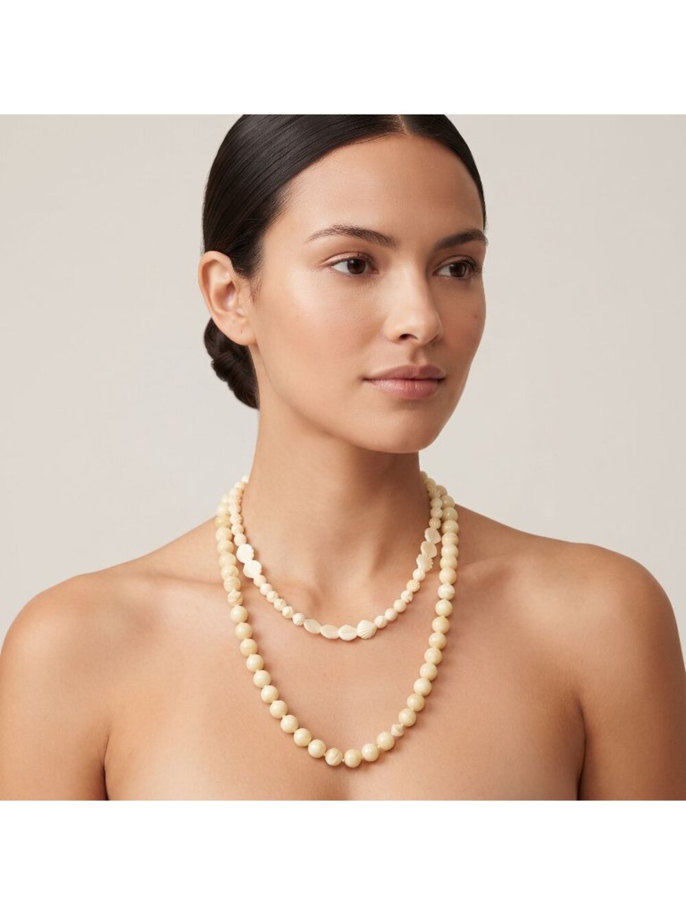 Vintage Mother of Pearl Beaded Necklaces Layered Lot